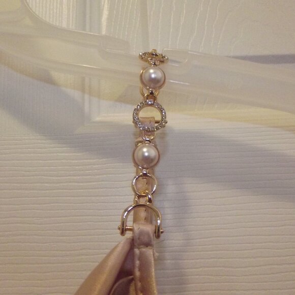 NWT Express Champagne Satin Cami with Pearl and Gold straps - Picture 2 of 4